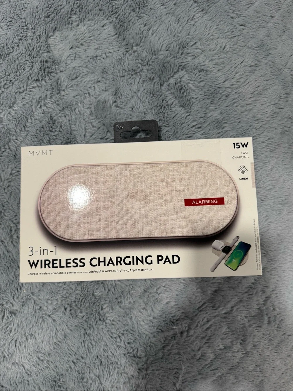 MVMT 15W Wireless Charging Pad Premium Vegan Leather 3-in-1 Fast Charger